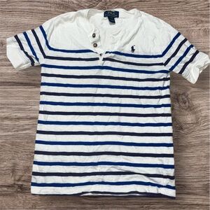 Polo Ralph Lauren Boys Striped Cotton Henley Short Sleeve Shirt Size S (8)